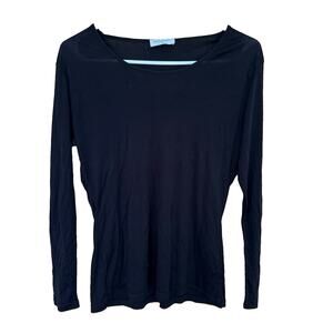 Grenasa Silk Women’s Criss Cross Black Long Sleeve Size XL 100% Silk